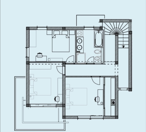 Floor plan of the upper floor